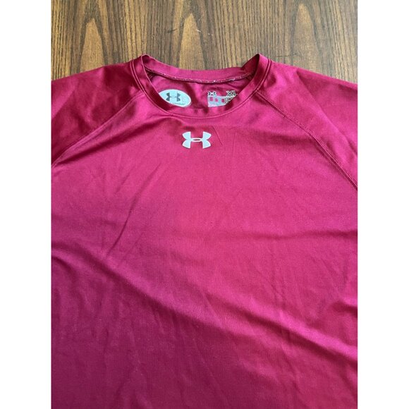 Under Armour Heat Gear Loose Short Sleeve Red Activewear T-Shirt Men's XL - Picture 2 of 7